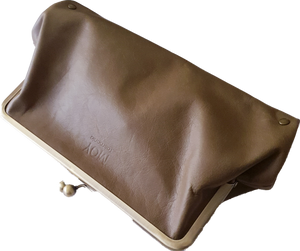 Olive Pleated Leather Clutch Moy Tasmania