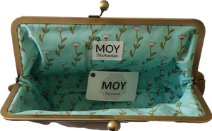 Olive Pleated Leather Clutch Moy Tasmania