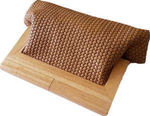 Caramel Cable Knit Leather and Timber Clutch Moy Tasmania