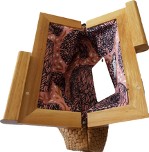 Load image into Gallery viewer, Caramel Cable Knit Leather and Timber Clutch Moy Tasmania