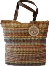 Load image into Gallery viewer, Stripe Straw Tote Bag Naturals Multi