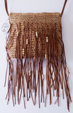 Load image into Gallery viewer, Boho Style Straw Bad With Beaded Fringe Detail