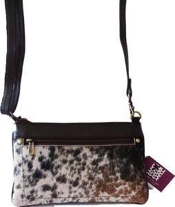 Leather and Cowhide Zippered Sling Bag Germany The Design Edge 
