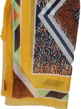Load image into Gallery viewer, Colourful Abstract Animal Print Scarf Yellow