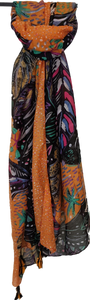 Funky Print Scarf With Tassels