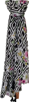 Diamond And Floral Pattern Scarf