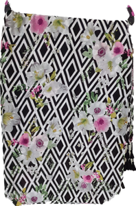 Diamond And Floral Pattern Scarf