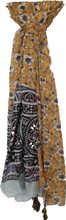 Load image into Gallery viewer, Floral Print Scarf With Mixed  Print Border Mustard