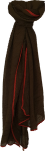 Large Textured Scarf DarkOliveRust