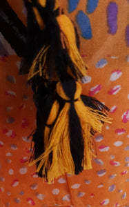 Funky Print Scarf With Tassels