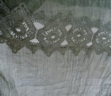 Load image into Gallery viewer, Green Crinkle With Lace Detail Scarf
