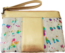 Load image into Gallery viewer, Leather And Cowhide Wristlet Clutch San Diego The Design Edge