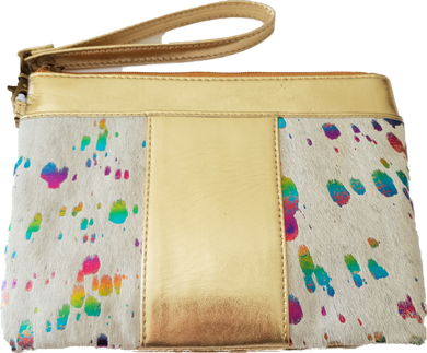 Leather And Cowhide Wristlet Clutch San Diego The Design Edge