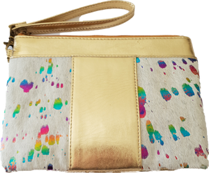 Leather And Cowhide Wristlet Clutch San Diego The Design Edge