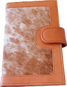 Leather and Cowhide Large Ladies Wallet Los Angeles Tan The Design Edge 