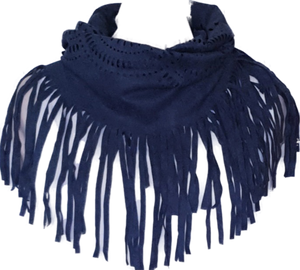 Suede Look Infinity Snood Scarf  Blue