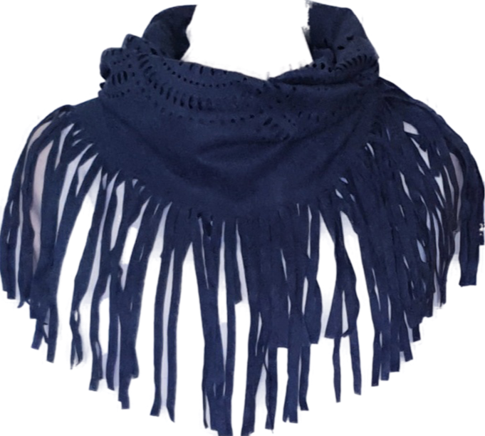 Suede Look Infinity Snood Scarf  Blue