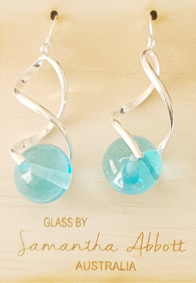 Samantha Abbott Glass Bead Dangle Earrings Contourz Studio
