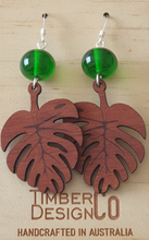 Load image into Gallery viewer, Timber Design Co. Drop Earrings With Glass Bead