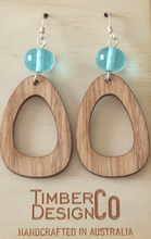 Load image into Gallery viewer, Timber Design Co. Drop Earrings With Glass Bead
