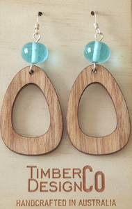 Timber Design Co. Drop Earrings With Glass Bead