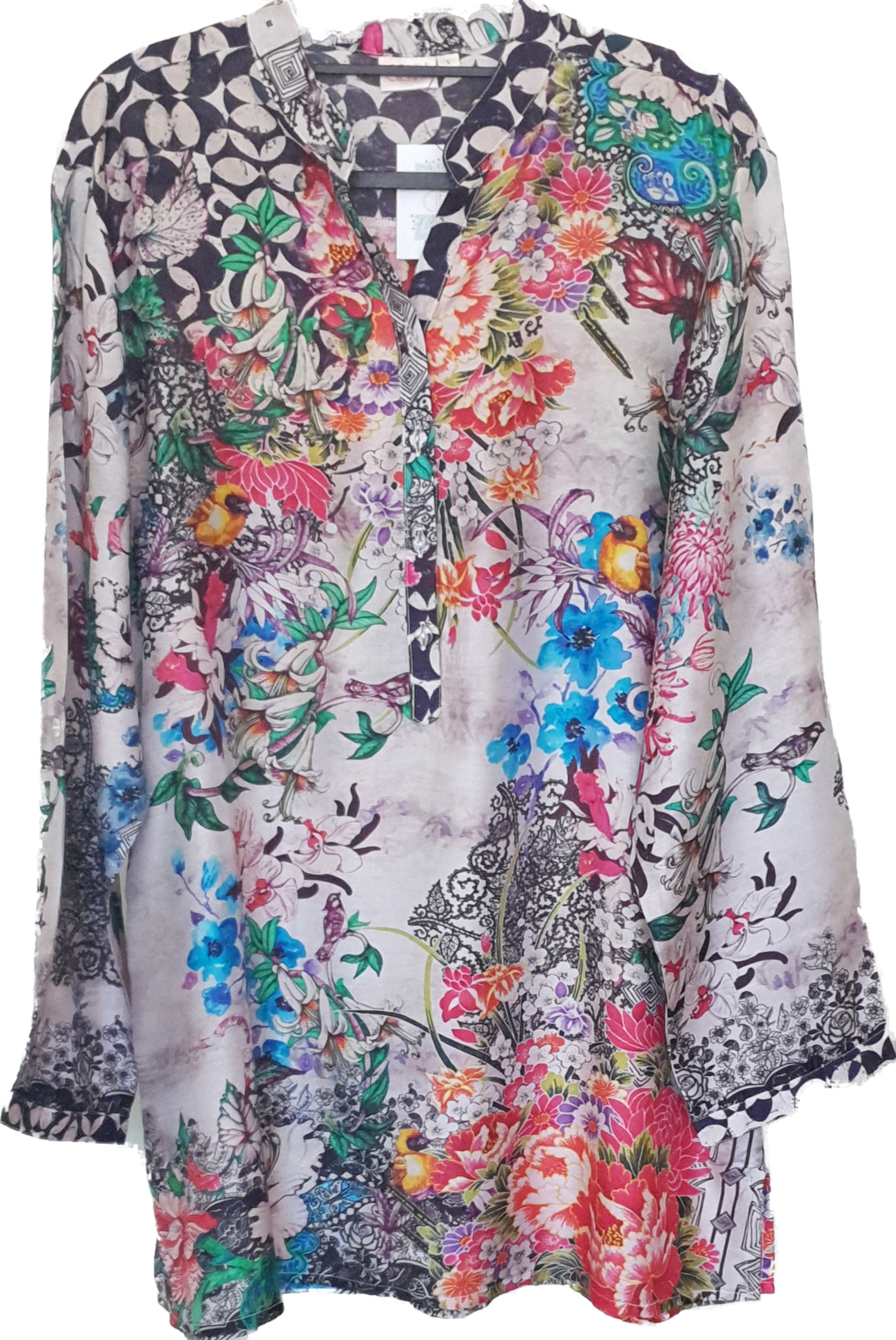 Birds of Paradise Print Silk Viscose Shirt Cienna Designs Australia 