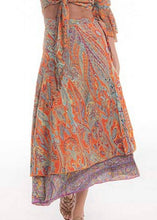 Load image into Gallery viewer, Gold Orange Wrap Skirt Cienna Designs Australia 