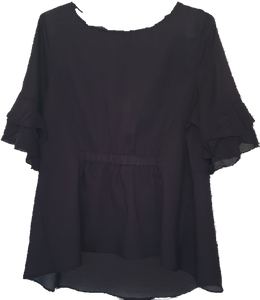 JJ Sisters Black Cotton Viscose Top