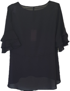 JJ Sisters Black Cotton Viscose Top 