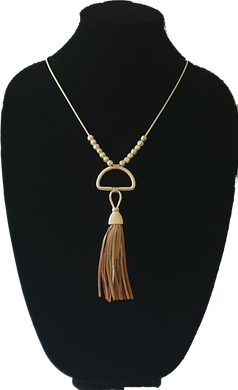 Abstract Tassel Necklace Matte Gold Cienna Designs 