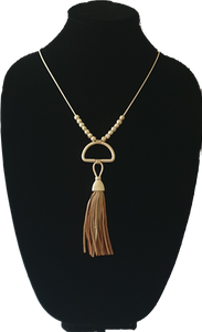 Abstract Tassel Necklace Matte Gold Cienna Designs 