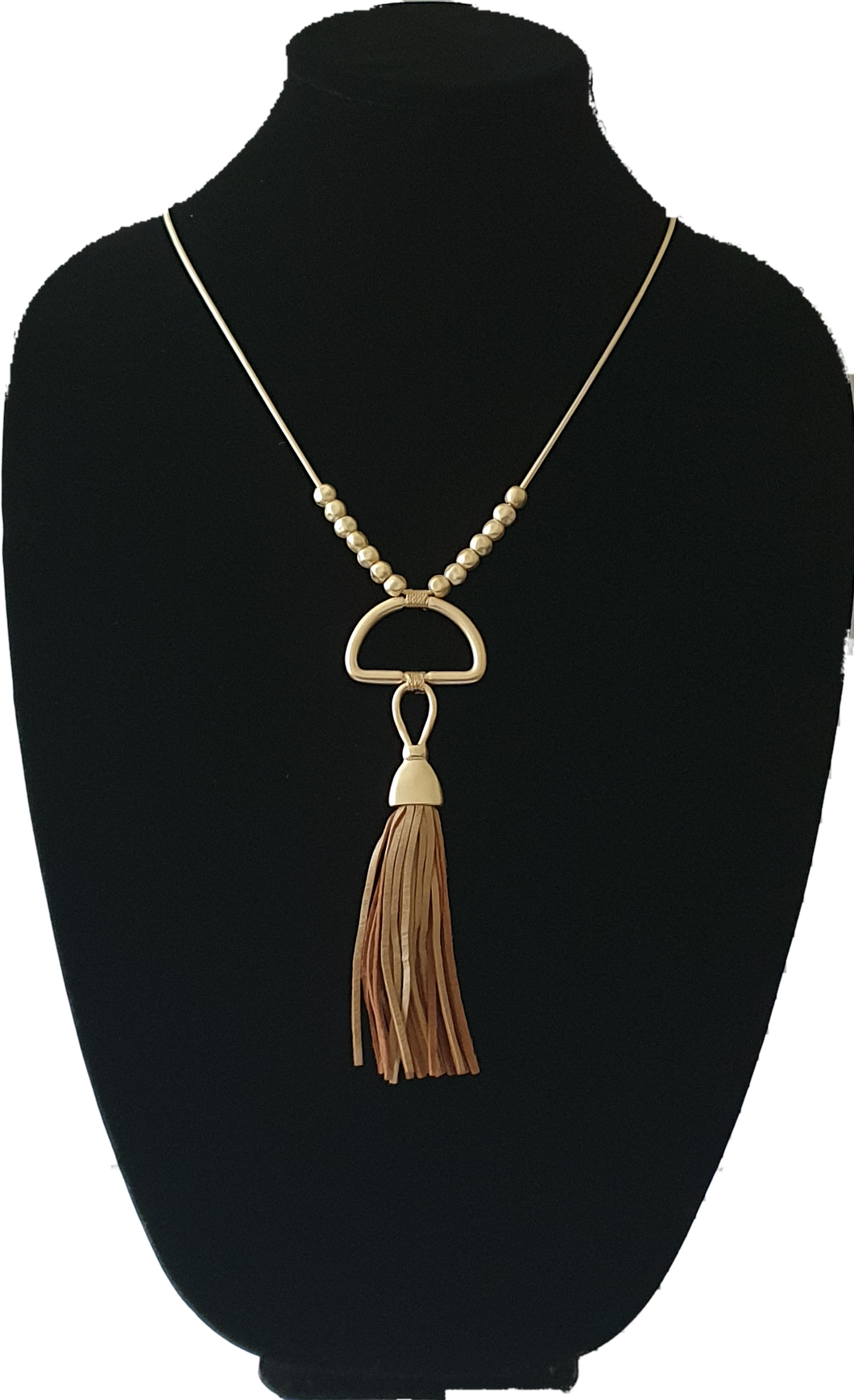Abstract Tassel Necklace Matte Gold Cienna Designs 