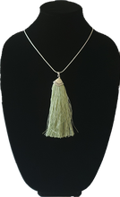 Load image into Gallery viewer, Light Green Tassel Necklace Cienna Designs 