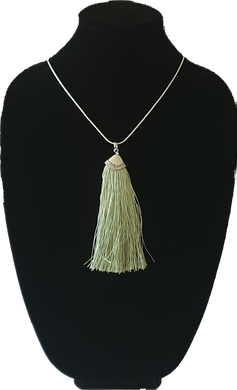 Light Green Tassel Necklace Cienna Designs 