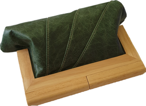 Forest Green Leather and Timber Clutch Moy Tasmania 