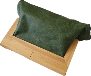 Forest Green Leather and Timber Clutch Moy Tasmania 