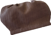 Load image into Gallery viewer, Mauve Cable Knit Leather Pouch Clutch Moy Tasmania 