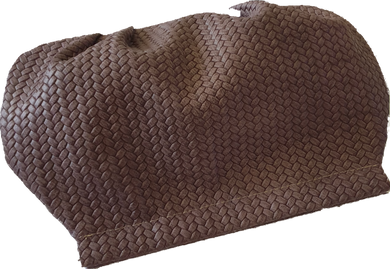 Mauve Cable Knit Leather Pouch Clutch Moy Tasmania 