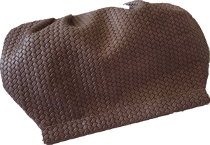 Mauve Cable Knit Leather Pouch Clutch Moy Tasmania 
