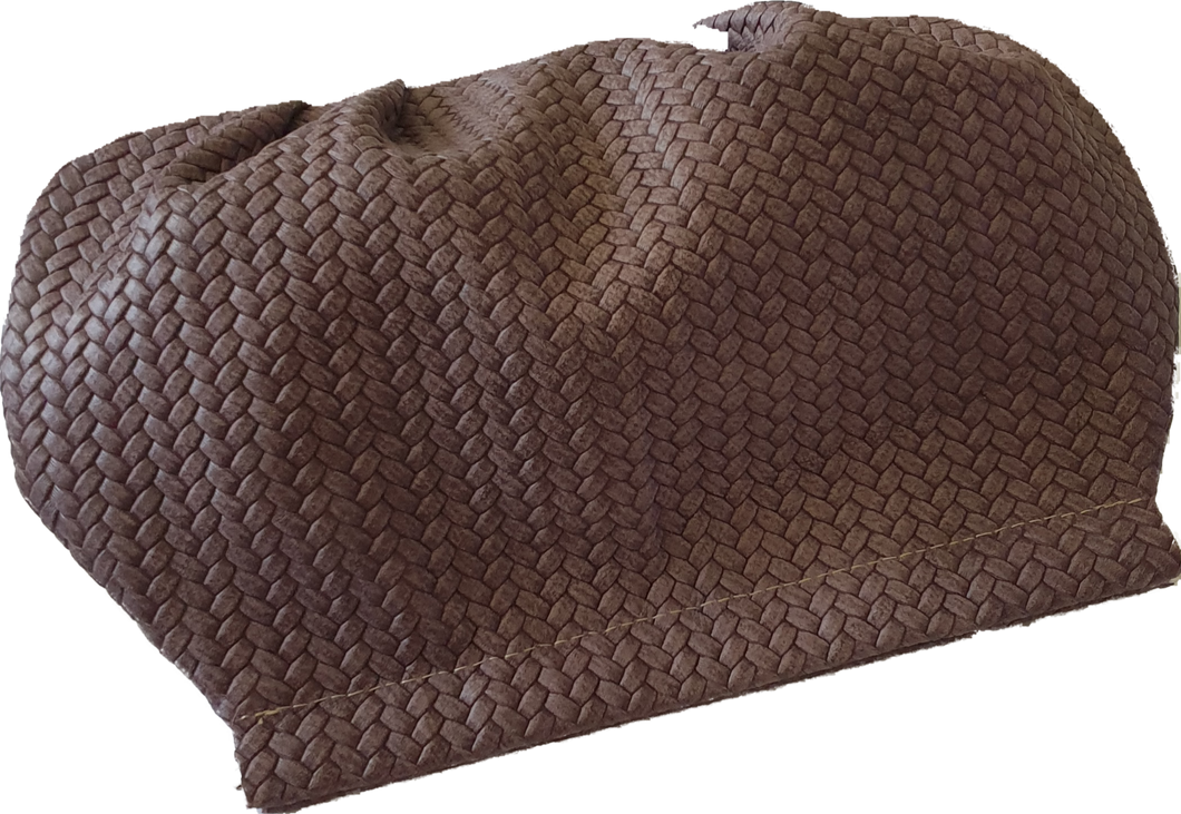 Mauve Cable Knit Leather Pouch Clutch Moy Tasmania 