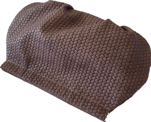 Mauve Cable Knit Leather Pouch Clutch Moy Tasmania 