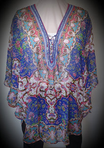 V-Neck Kaftan With Tie Front Detail 