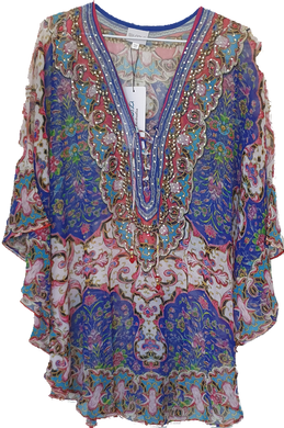 V-Neck Kaftan With Tie Front Detail