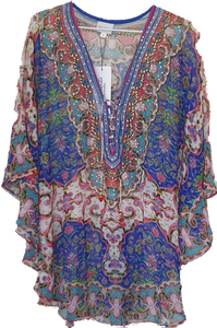V-Neck Kaftan With Tie Front Detail