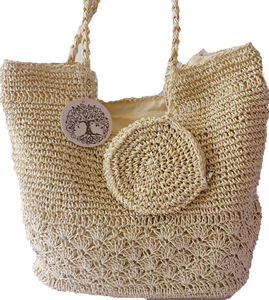 Straw Tote Bag With Coin Purse 