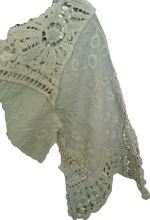 Load image into Gallery viewer, Isabella the Label Khaki Cotton Top With Lace Yoke Detail 