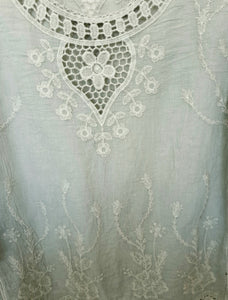 Isabella the Label Khaki Cotton Top With Lace Detail 