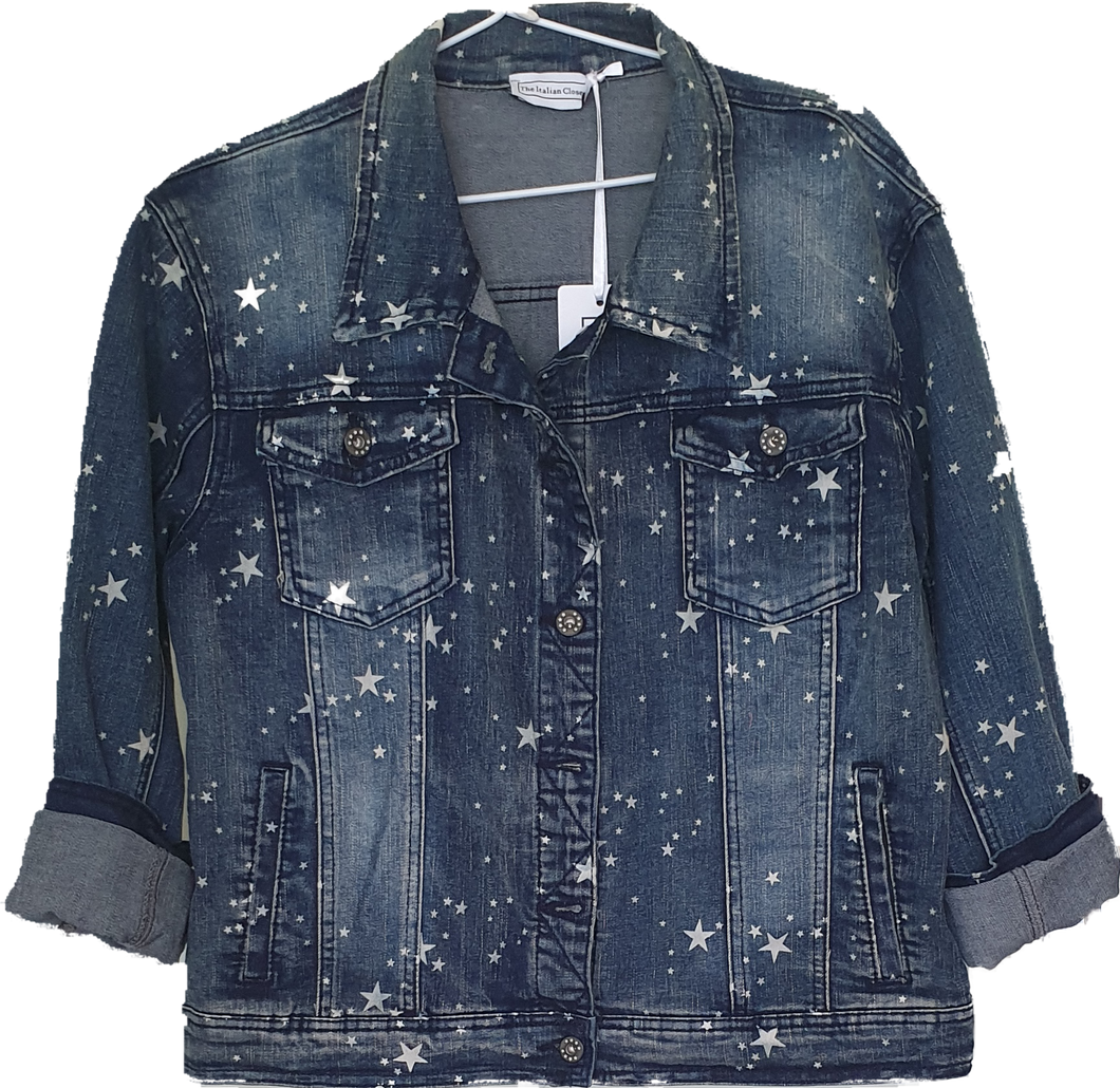 Taranto Denim Jacket With Star Print