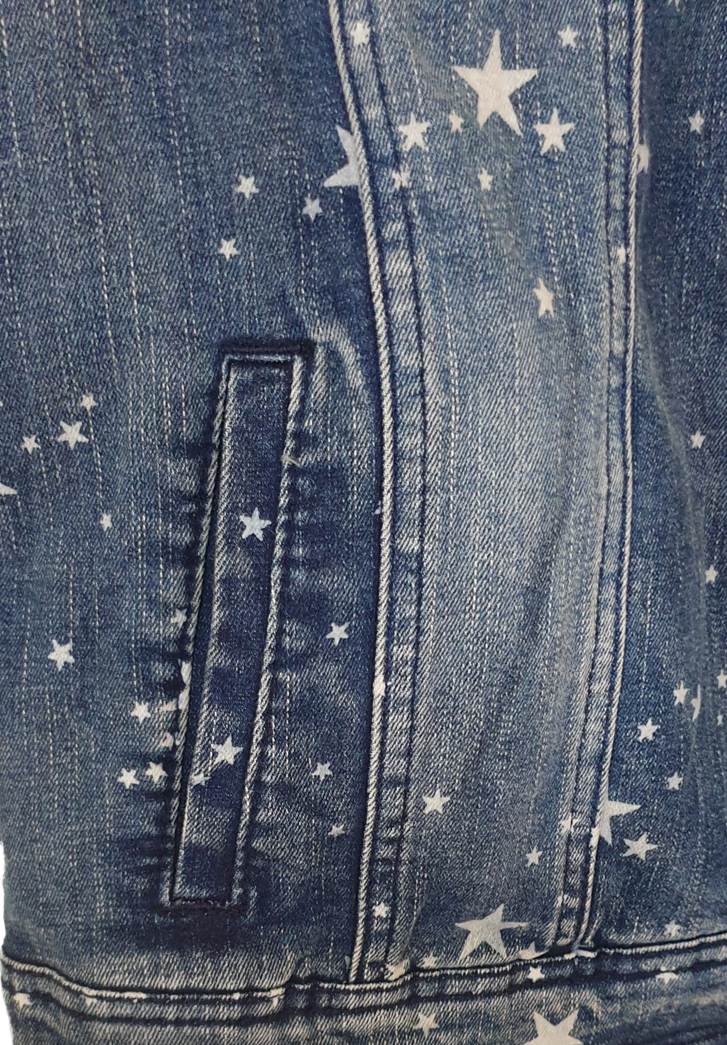 Star print denim clearance jacket