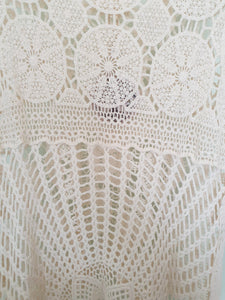 Cream Cotton Crochet Lace High Low Hem Top Isabella The Label